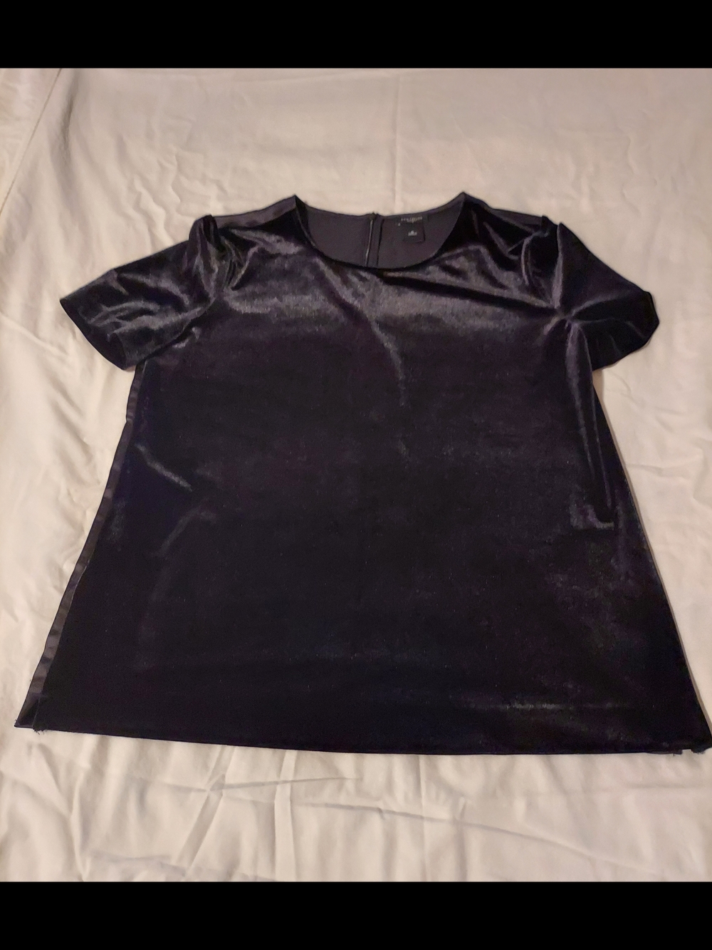 Ann Taylor Factory Black Velvet Short Sleeve Tee